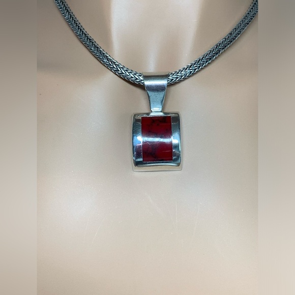 Silpada RARE Sterling Silver Red Jasper Pendant & Matching Jasper Bracelet SET - Picture 11 of 16